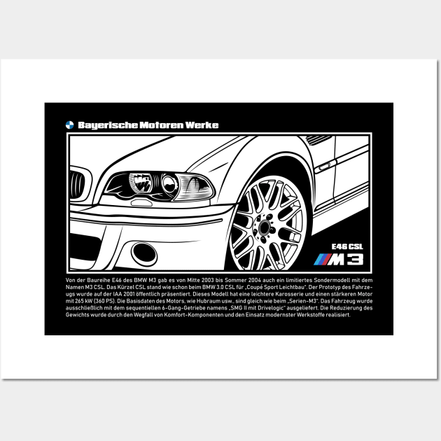 M3 e46 CSL Wall Art by idrdesign